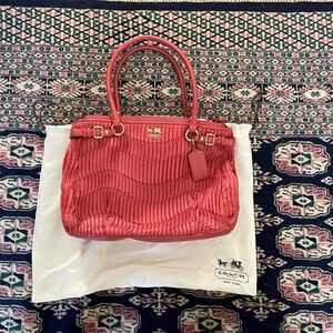 Coach Textured red/coral handbag